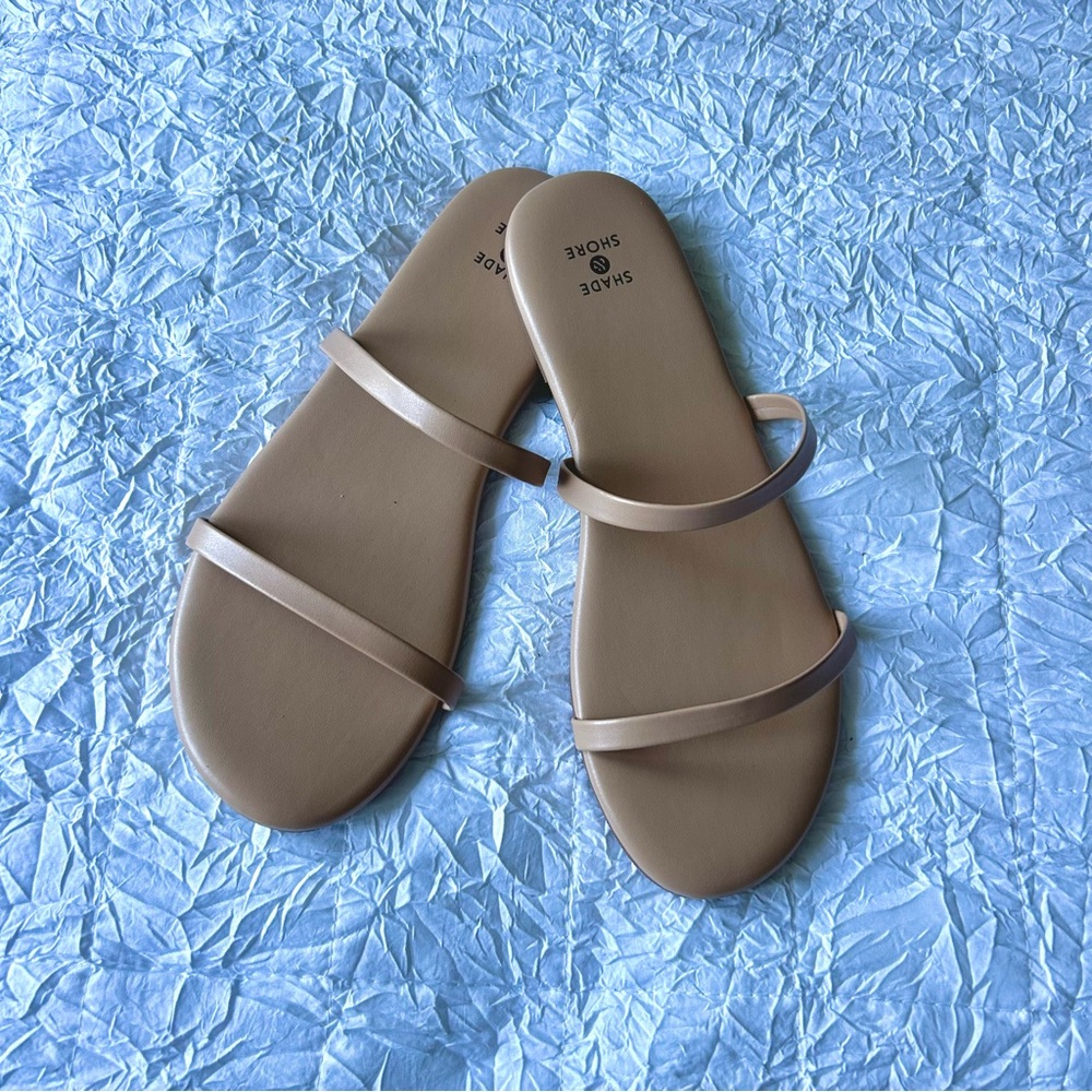 NWOT: Shade & Shore Double Strap Nude Sandals